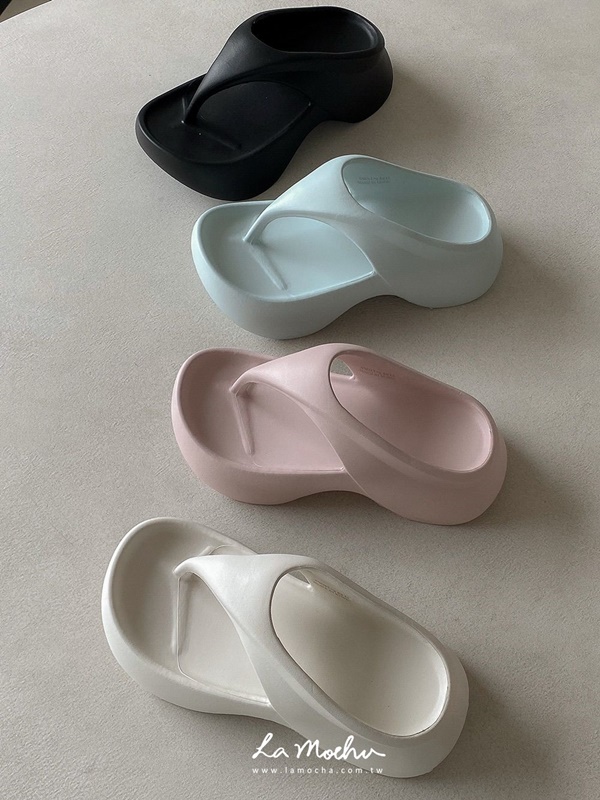 流線厚底夾腳拖鞋(正常版/7CM)
